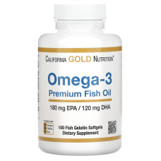 Омега 3 California Gold Nutrition Omega-3, Premium Fish Oil 100 Fish Softgels