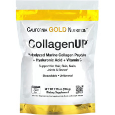Комплекс для шкіри, волосся, нігтів California Gold Nutrition CollagenUP, Marine Hydrolyzed Collagen + Hyaluronic Acid + Vitamin C, 206 g /39 servings/ Unflavored