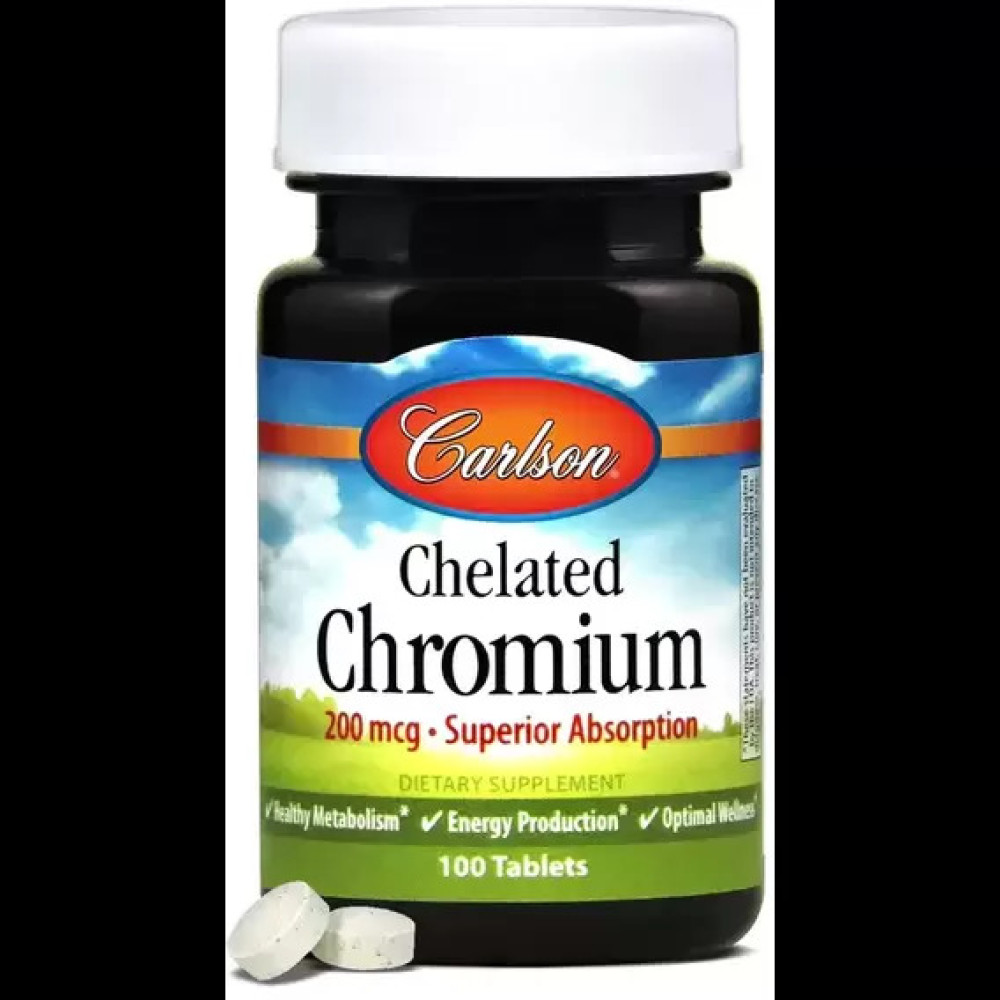 Мікроелемент Хром Carlson Labs Chromium 100 Tabs CAR-05511