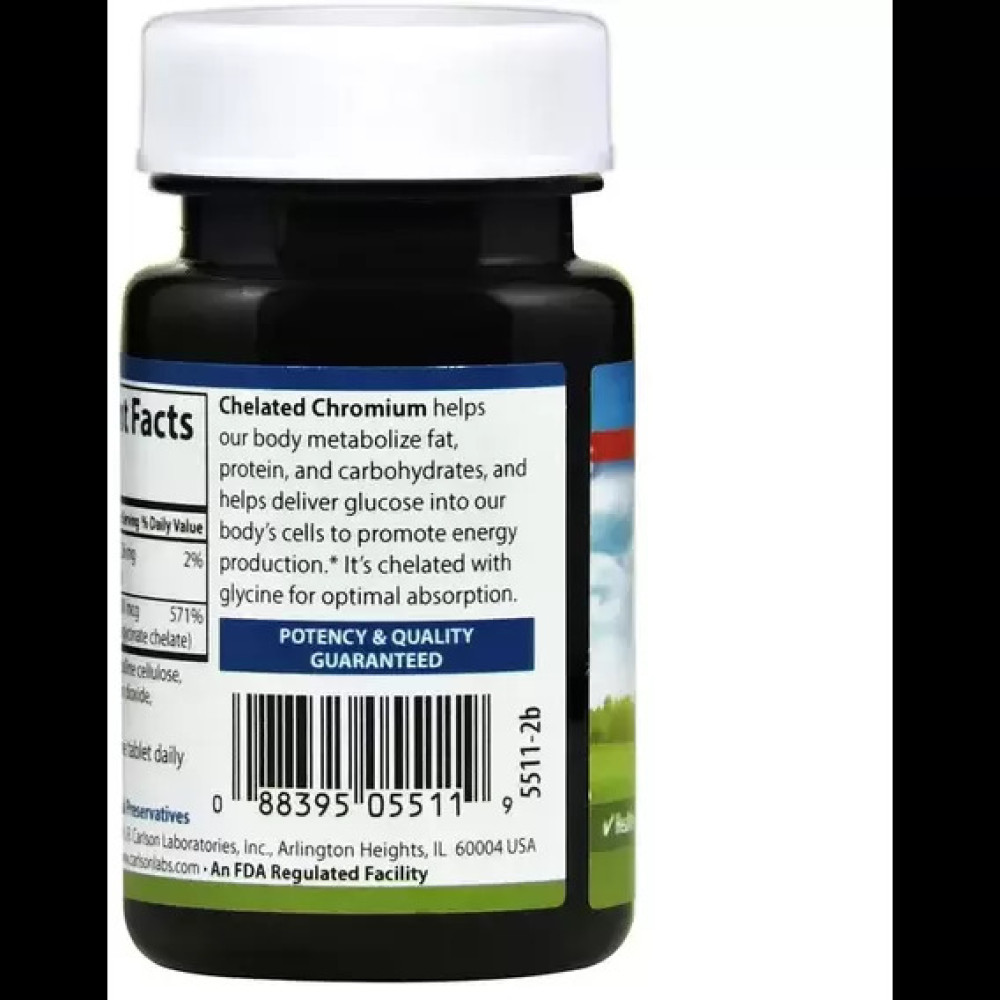 Мікроелемент Хром Carlson Labs Chromium 100 Tabs CAR-05511