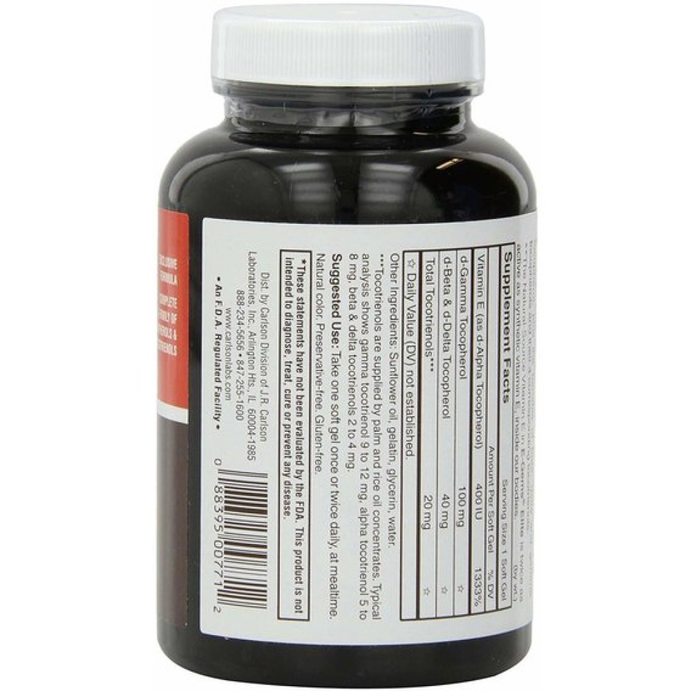 Вітамін E Carlson Labs E-Gems Elite 400 IU 60 Soft Gels