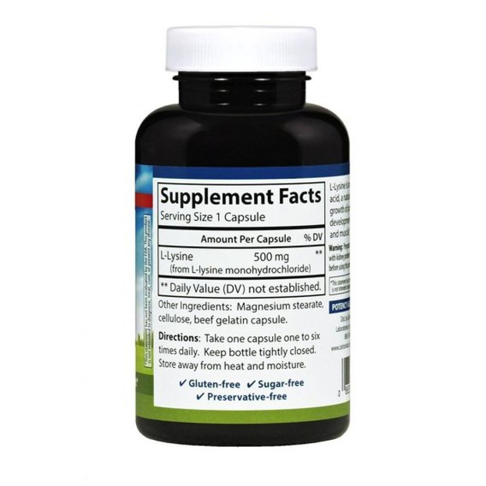Амінокислота Лізін Carlson Labs L-Lysine 500 mg 100 Caps