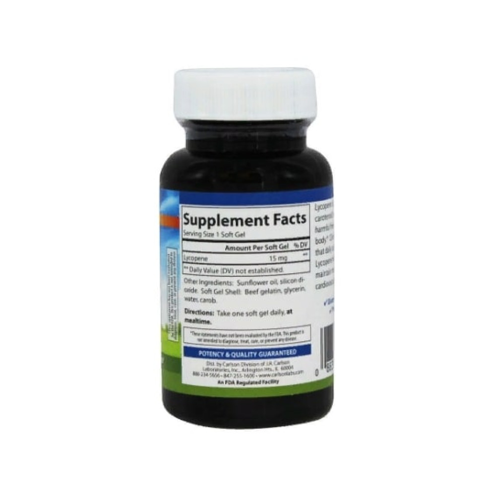 Лікопін Carlson Labs Lycopene 15 mg 60 Soft Gels CAR-08716