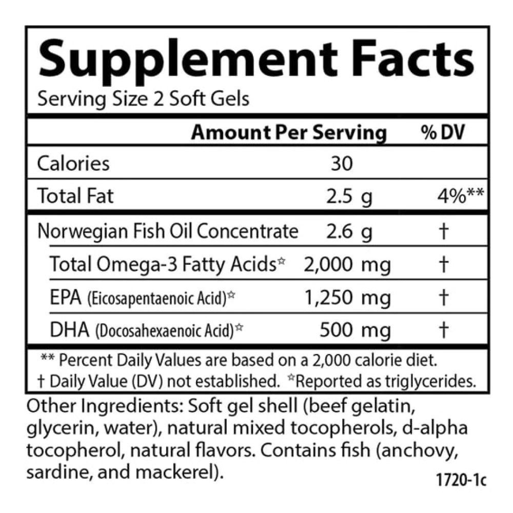 Омега 3 Carlson Labs Maximum Omega 2000 mg 90 Soft Gels Natural Lemon