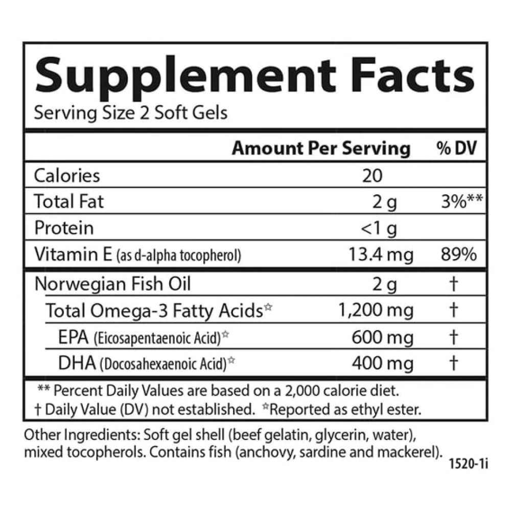 Омега 3 Carlson Labs Super Omega-3 Gems 1200 mg 300 Soft Gels