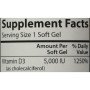 Вітамін D Carlson Labs Vitamin D3 5000 IU 120 Soft Gels CAR-14110