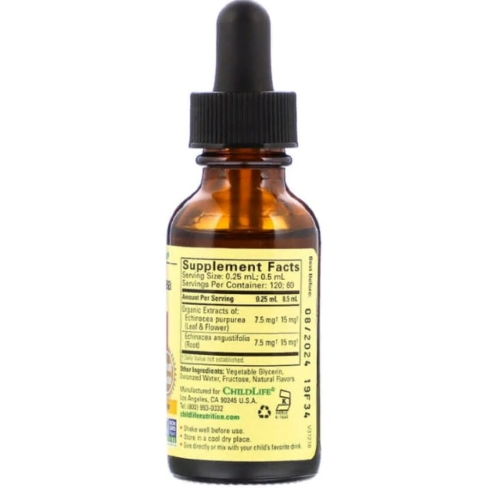 Ехінацея ChildLife Essentials, Echinacea, 1 fl oz 30 ml Natural Orange Flavor CDL10100
