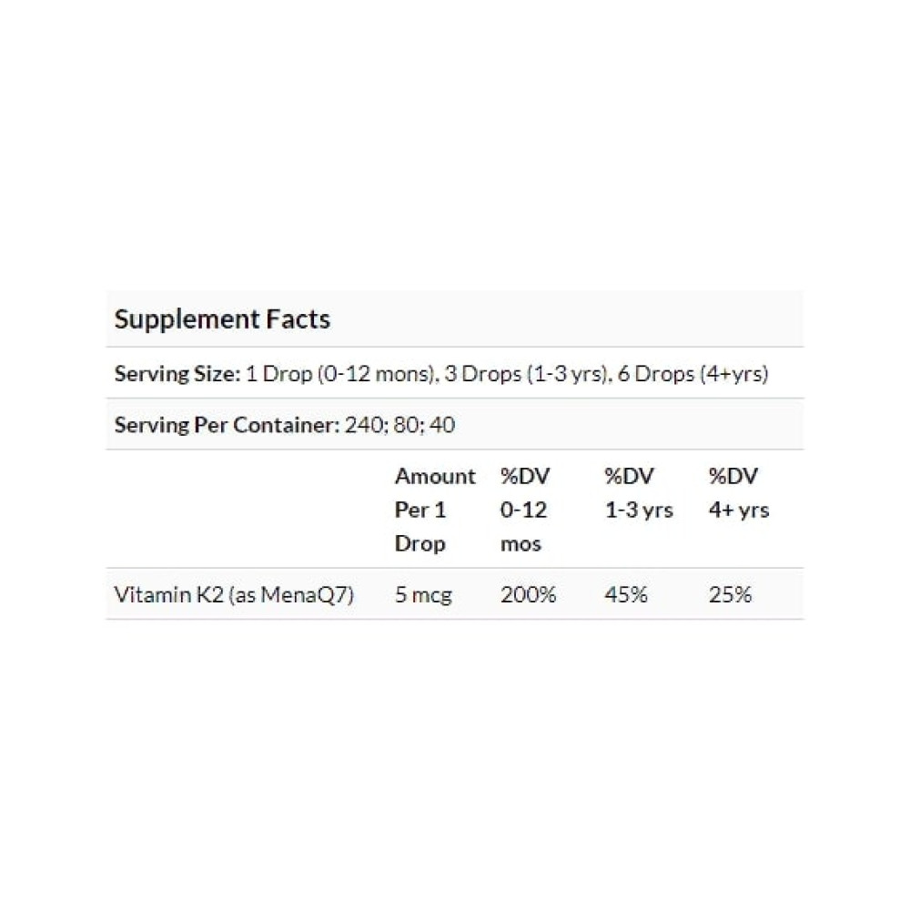 Вітамін K ChildLife Organic, Vitamin K2 Drops, 0.406 fl oz 12 ml Natural Berry Flavor CDL14500