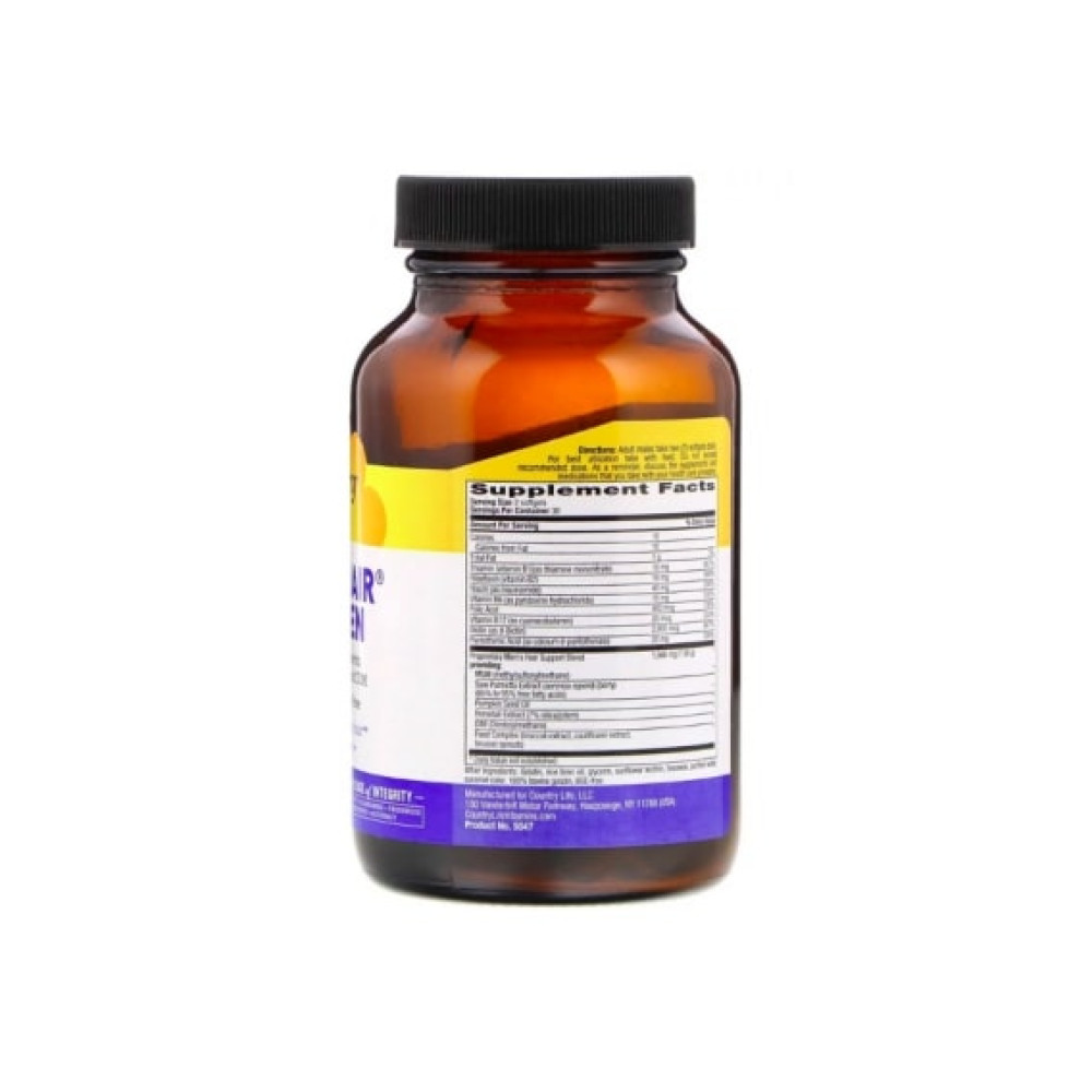 Комплекс для шкіри, волосся, нігтів Country Life Maxi Hair for Men 60 Softgels