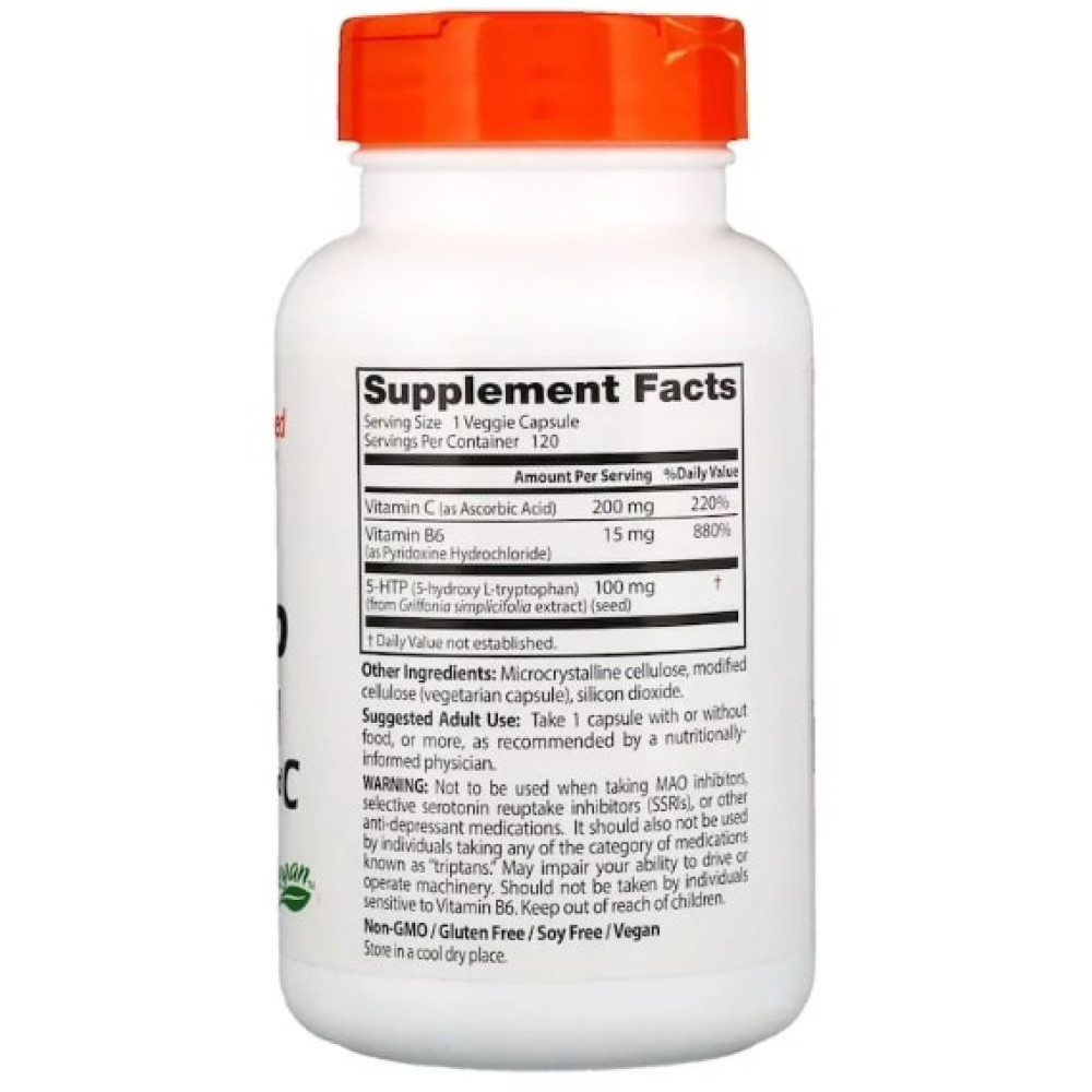 Триптофан Doctor's Best 5-HTP Enhanced with Vitamins B6 & C 120 Caps