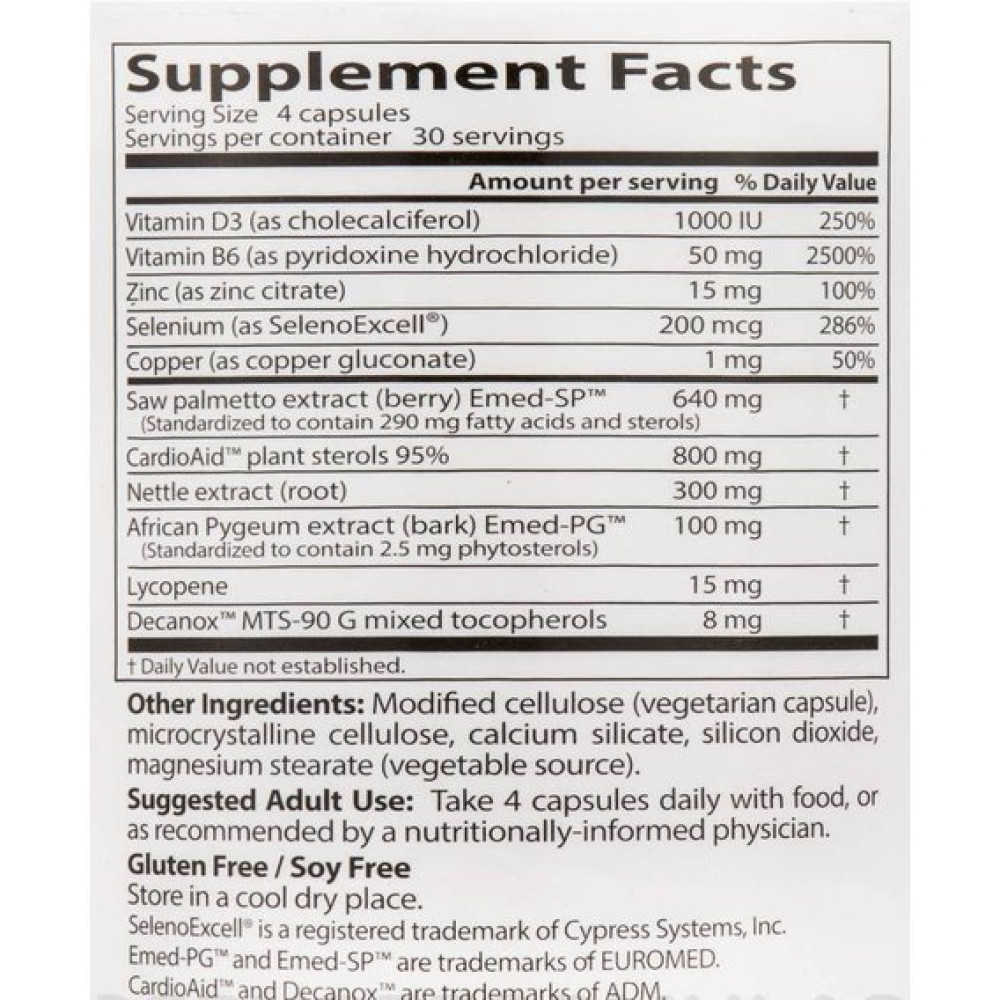 Комплекс для здоров'я передміхурової залози Doctor's Best Comprehensive Prostate Formula 120 Veg Caps
