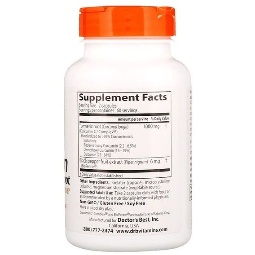 Куркума Doctor's Best Curcumin C3 Complex 500 mg 120 Caps