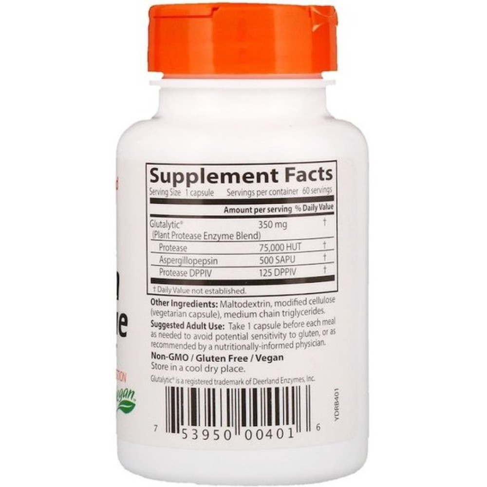 Травні ферменти Doctor's Best Gluten Rescue with Glutalytic 60 Veg Caps DRB-00401