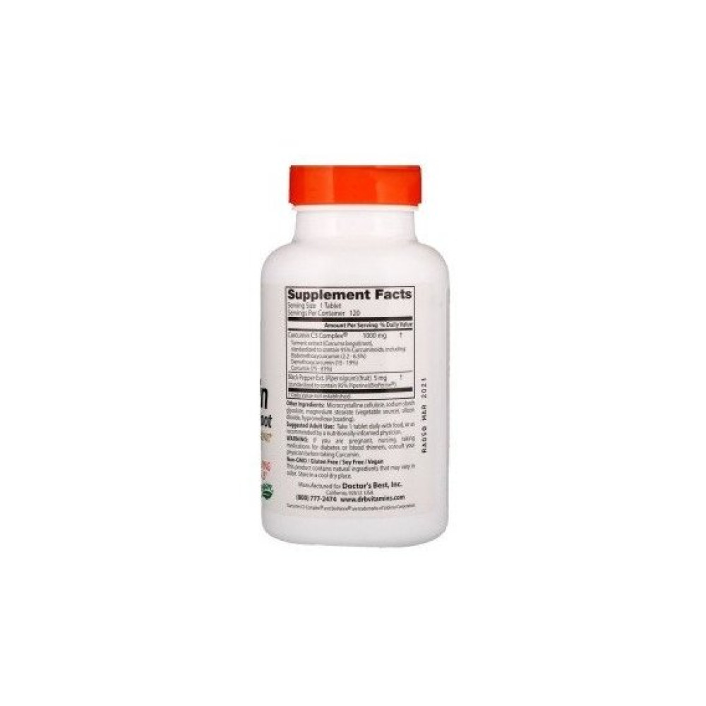 Куркума Doctor's Best High Absorption Curcumin with C3 Complex and BioPerine 1000 mg 120 Tabs