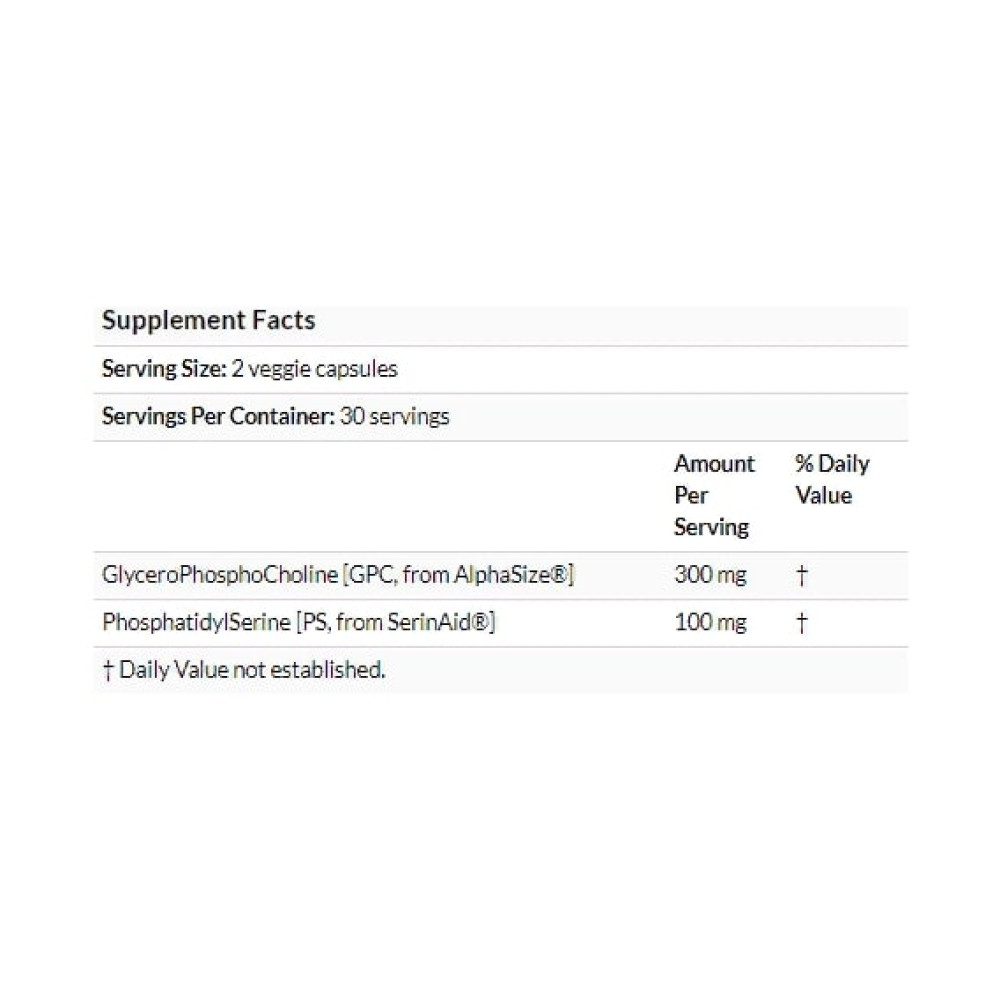 Комплекс для профілактики роботи головного мозку Doctor's Best Natural Brain Enhancers wtih AlphaSize and SerinAid 60 Veg Caps DRB-00214