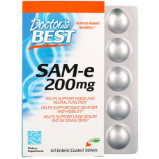 Метіонін Doctor's Best SAM-E (S-Adenosyl-L-Methionine) 200 mg 60 Tabs DRB-00206