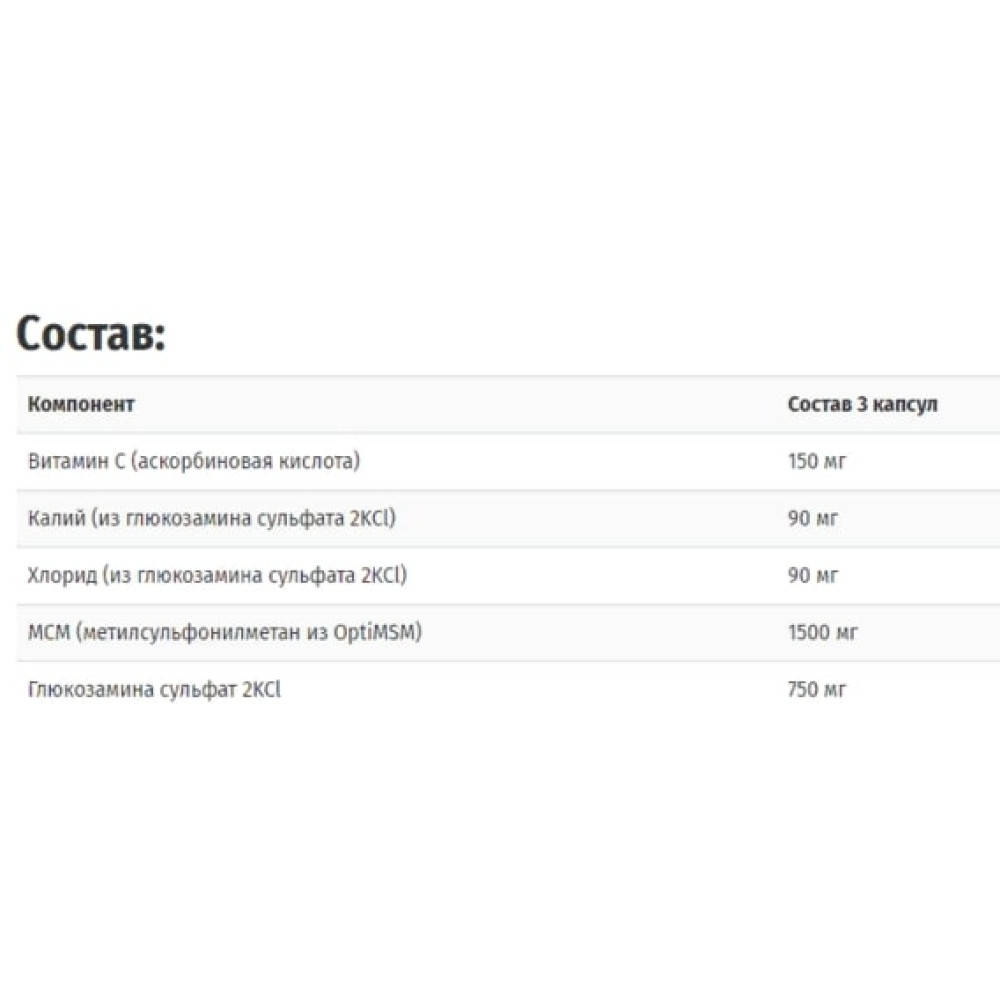 Препарат для суглобів та зв'зок Doctor's Best Synergistic Glucosamine MSM Formula, with OptiMSM 180 Caps DRB-00070