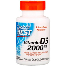 Вітамін D Doctor's Best Vitamin D3 2000 IU 180 Softgels DRB-00210