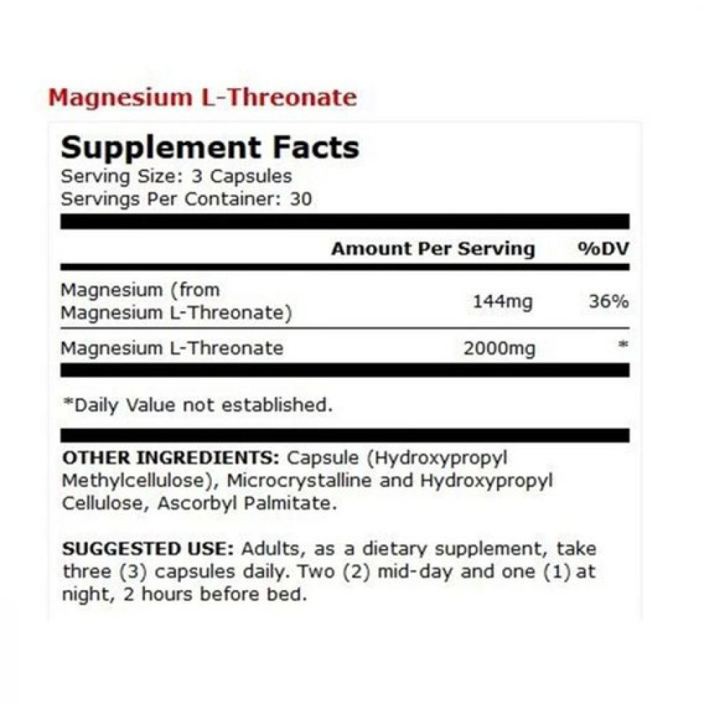 Мікроелемент Магній Dr. Mercola Magnesium L-Threonate 90 Caps