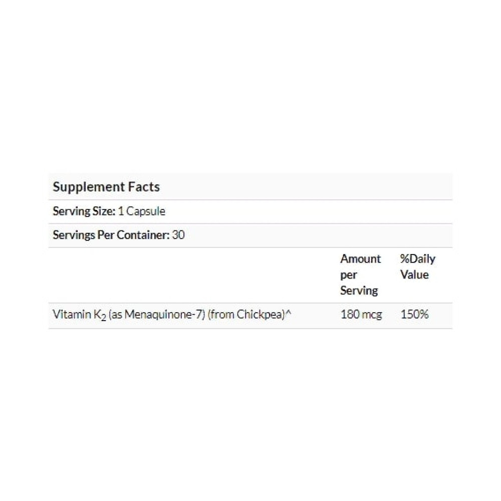 Вітамін K Dr. Mercola Vitamin K2 180 mcg 30 Caps MCL-01194