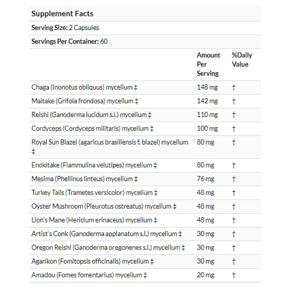 Натуральна добавка для імунітету Fungi Perfecti MyCommunity, Comprehensive Immune Support 120 Veg Caps FPI-03813