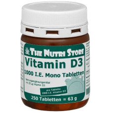 Вітамін D The Nutri Store Vitamin D3, 1000 UI 250 Tabs ФР-00000126 Вітамін D The Nutri Store Vitamin D3, 1000 UI 250 Tabs ФР-00000126