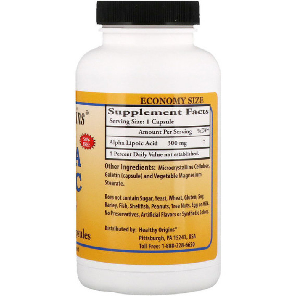 Альфа-ліпоєва кислота Healthy Origins Alpha Lipoic Acid 600 mg 60 Caps