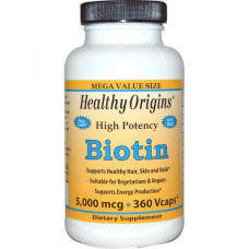 Біотин Healthy Origins Biotin High Potency 5000 mcg 360 Veg Caps