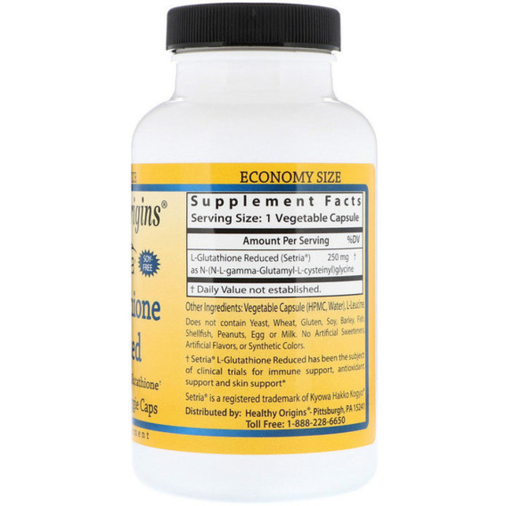Глутатіон Healthy Origins L-Glutathione Setria 250 mg 150 Caps HOG-41334