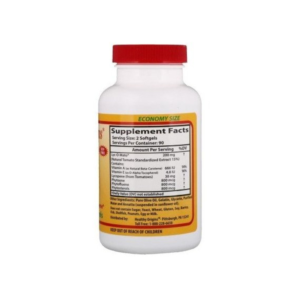 Лікопін Healthy Origins Lyc-O-Mato Tomato Lycopene 15 mg 180 Softgels