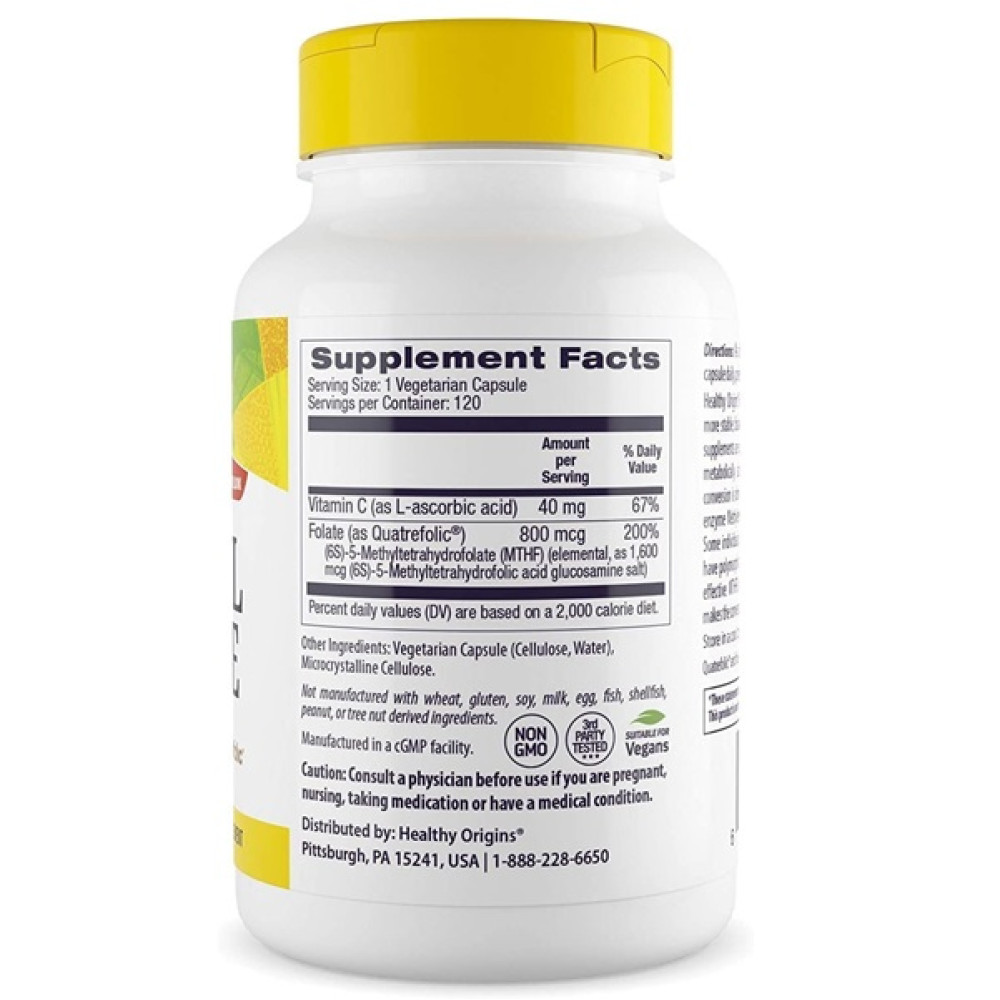 Фолієва кислота Healthy Origins Methyl Folate 800 mcg 120 Veg Caps