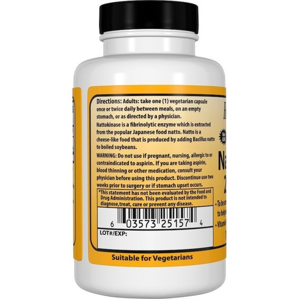 Комплекс для профілактики тиску та кровообігу Healthy Origins Nattokinase 100 mg 60 Caps
