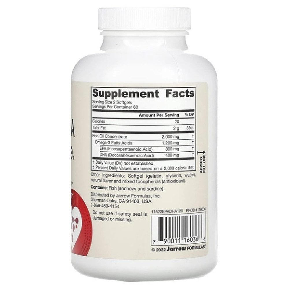 Омега 3 Jarrow Formulas EPA-DHA Balance 120 Softgels