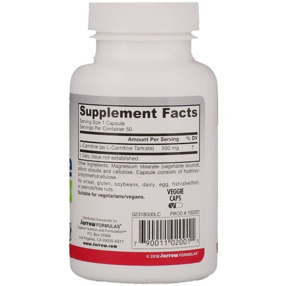 Карнітін Jarrow Formulas L-Carnitine 500 mg 50 Veg Caps JRW02001