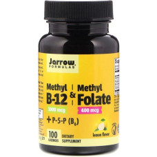Вітамін Б12 Jarrow Formulas Methyl B-12 & Methyl Folate 1000 mcg/400 mcg 100 Lozenges Lemon Flavor