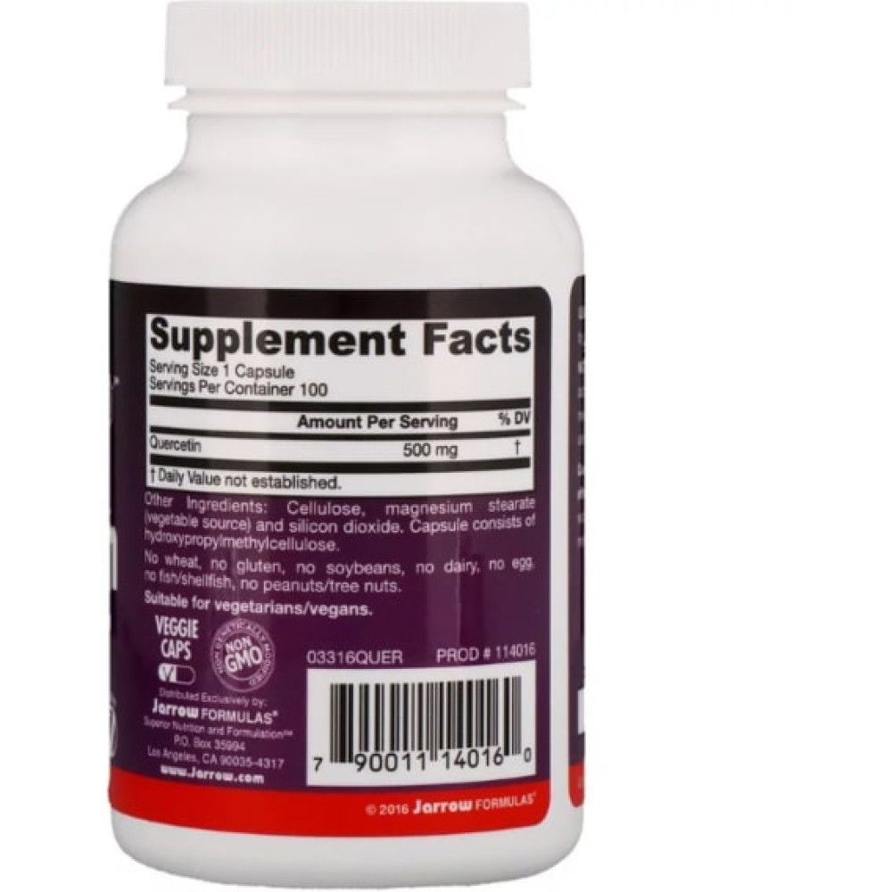 Кверцетін Jarrow Formulas Quercetin 500 mg 100 Caps JRW-14016