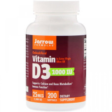 Вітамін D Jarrow Formulas Vitamin D3 1000 IU 200 Softgels Вітамін D Jarrow Formulas Vitamin D3 1000 IU 200 Softgels