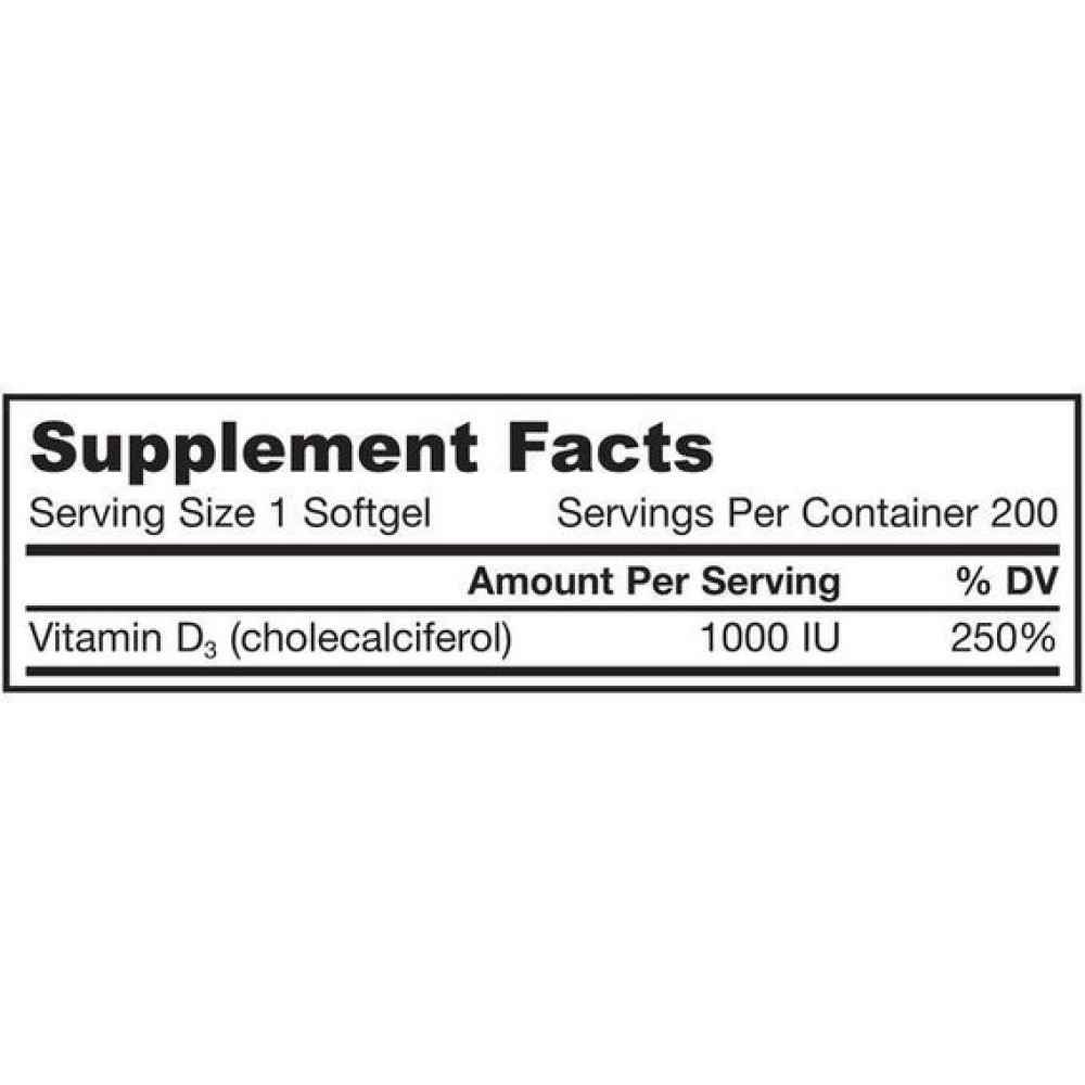 Вітамін D Jarrow Formulas Vitamin D3 1000 IU 200 Softgels