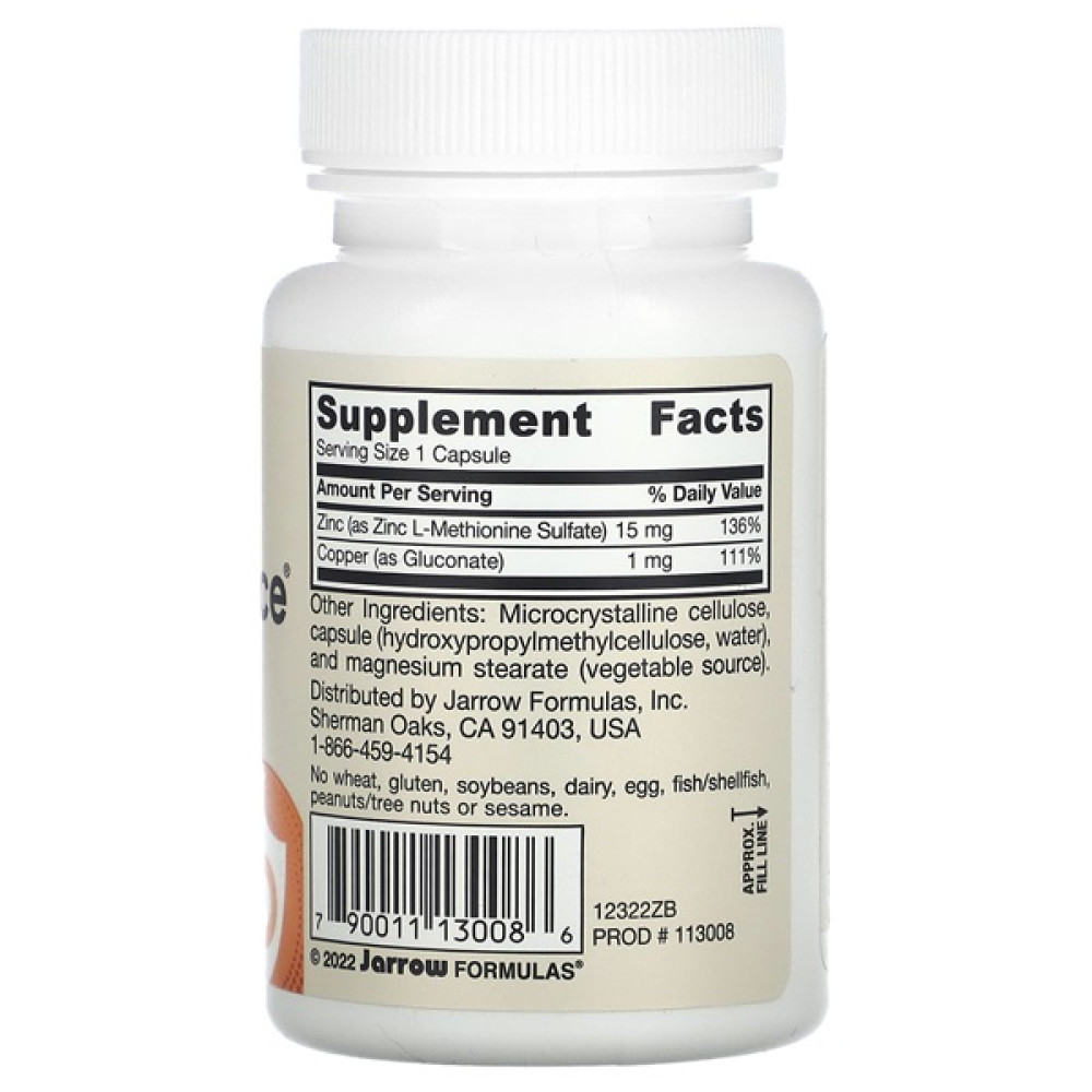 Мікроелемент Цинк Jarrow Formulas Zinc Balance 100 Caps