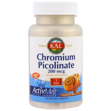Мікроелемент Хром KAL Chromium Picolinate ActivMelt 120 Micro Tablets Cinnamon Bun CAL-74490