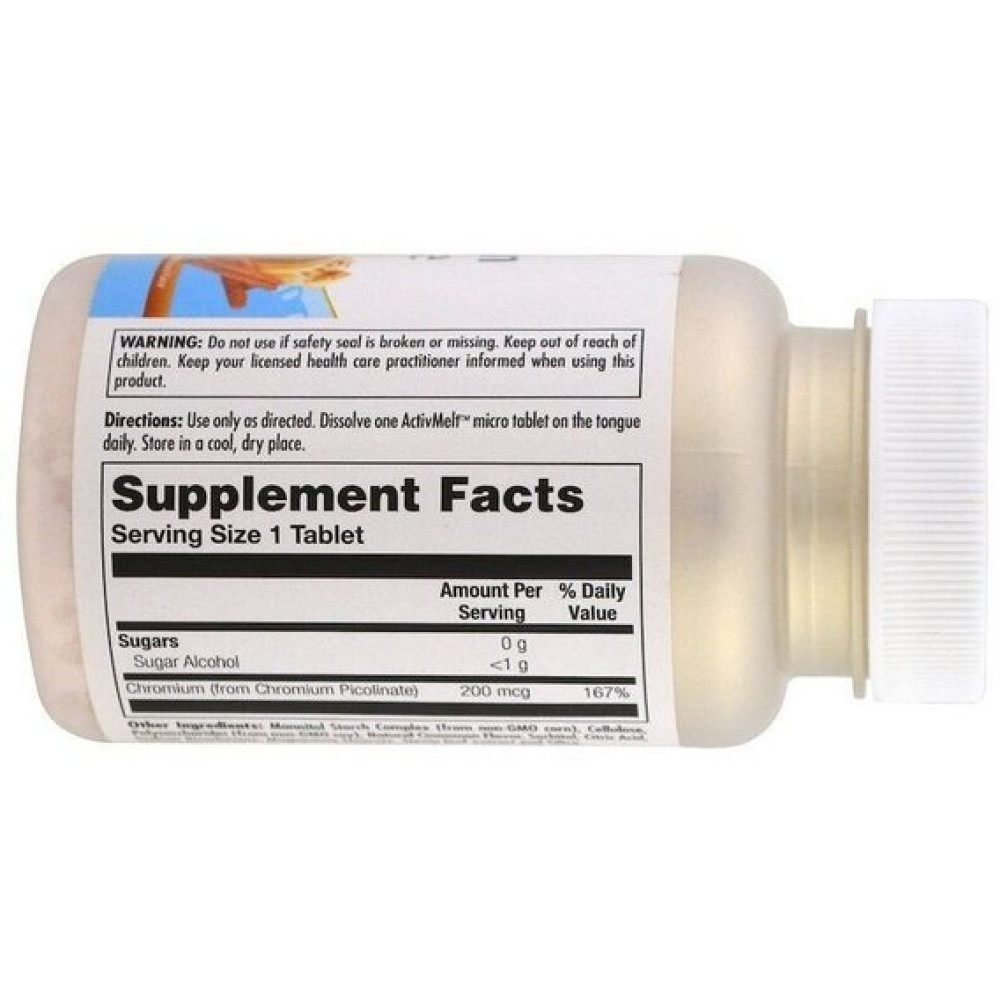 Мікроелемент Хром KAL Chromium Picolinate ActivMelt 120 Micro Tablets Cinnamon Bun CAL-74490
