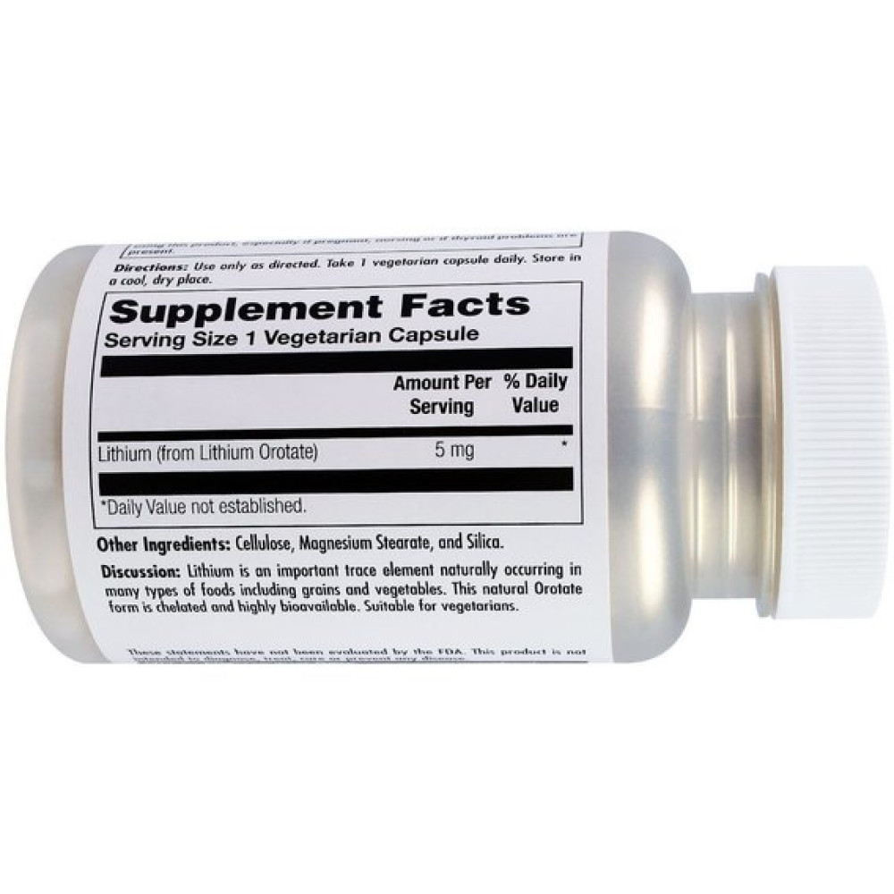Мікроелемент Літій KAL Lithium Orotate 5 mg 60 Veg Caps CAL-38038