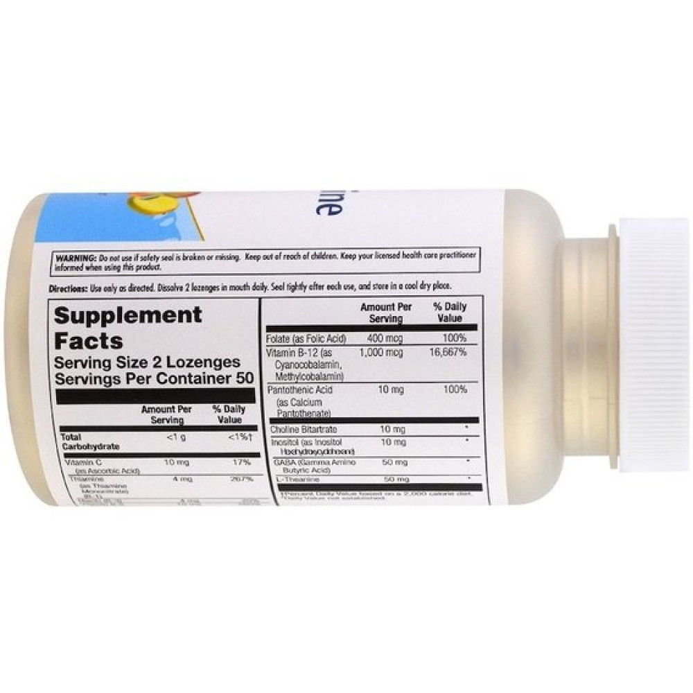 Амінокомплекс KAL GABA L-Theanine Stress B Lozenge 100 Lozenges Natural Mango Tangerine Flavor CAL-27691