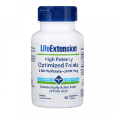 Фолієва кислота Life Extension High Potency Optimized Folate 5000 mcg 30 Veg Tabs