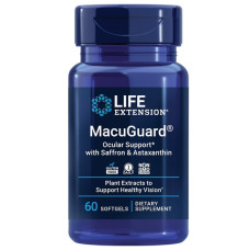 Комплекс для профілактики зору Life Extension MacuGuard Ocular Support with Saffron & Astaxanthin 60 Softgels
