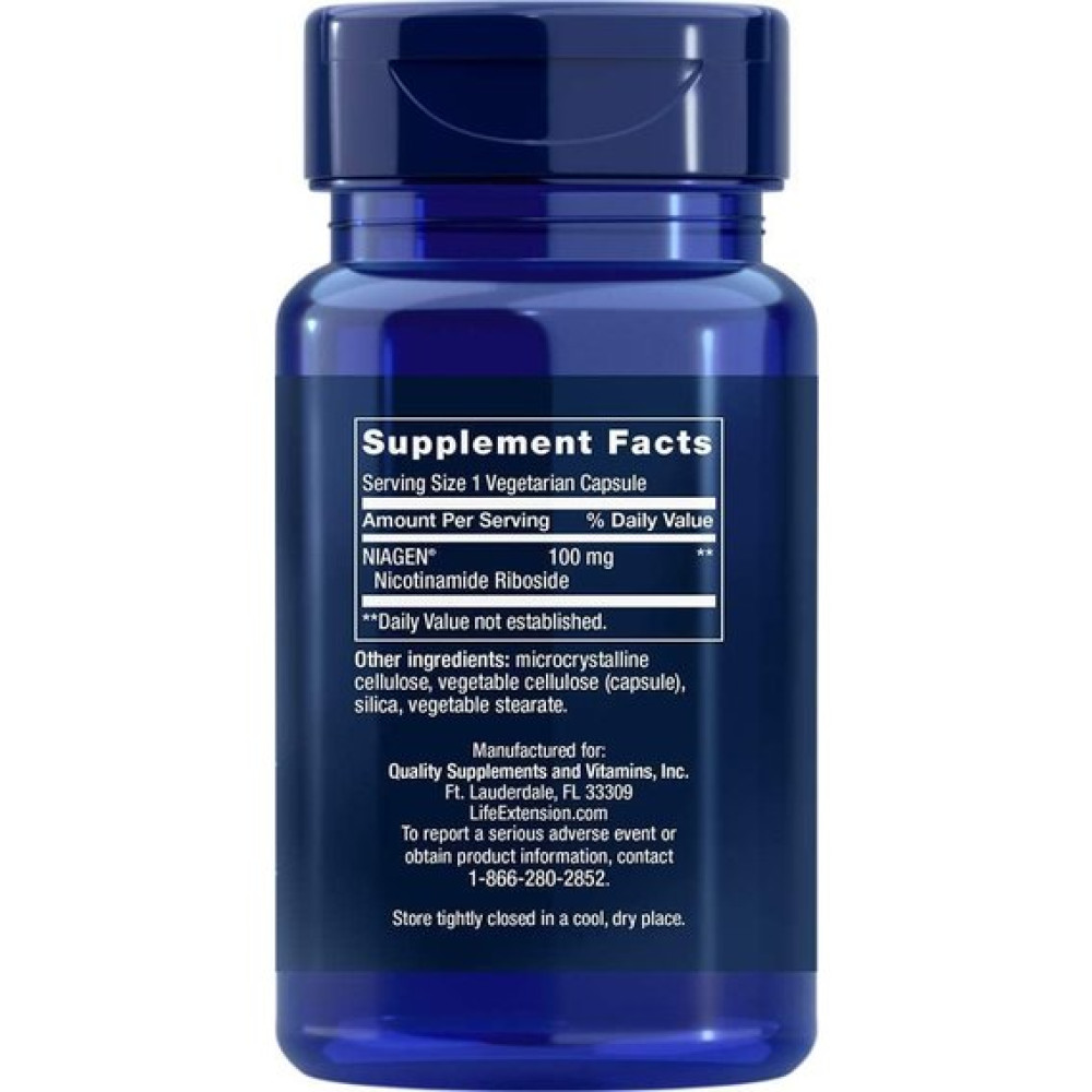 Ніацін Life Extension NAD+ Cell Regenerator, Nicotinamide Riboside 300 mg 30 Veg Caps LEX-23443