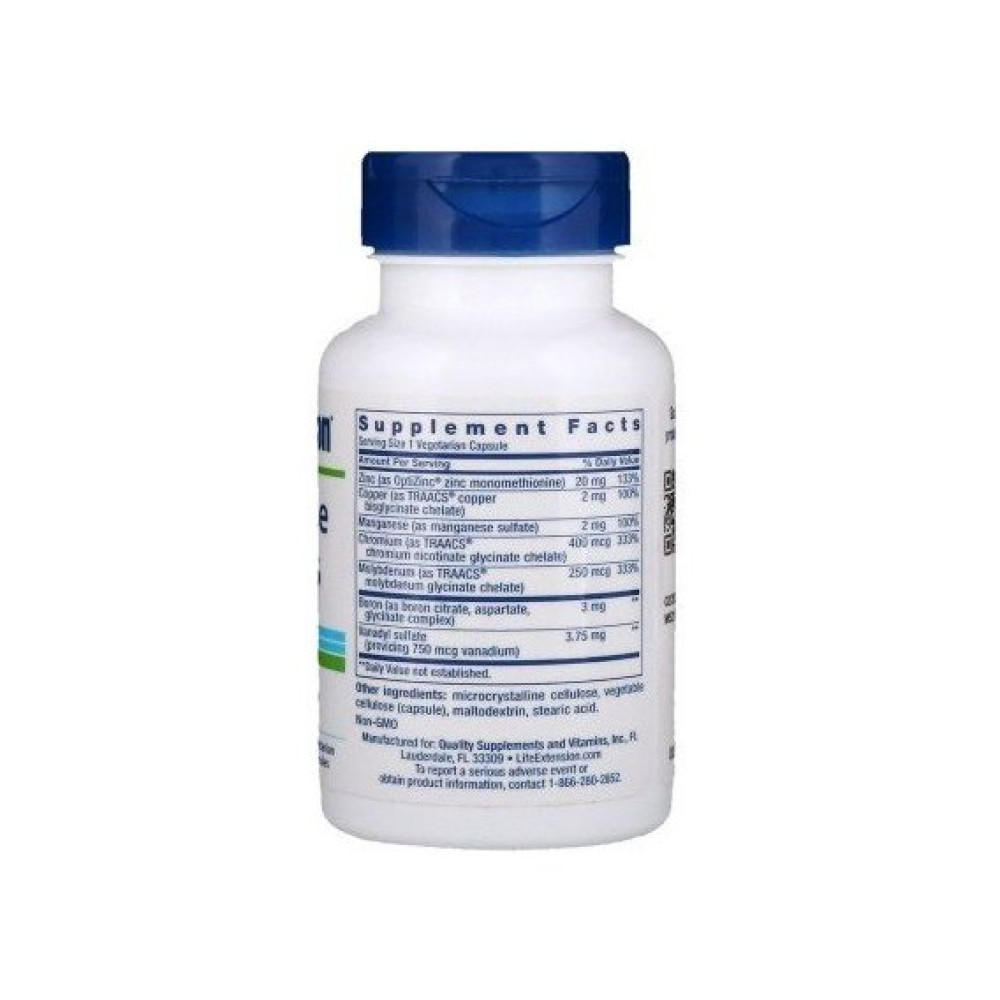 Мультимінеральний комплекс Life Extension Only Trace Minerals 90 Veg Caps