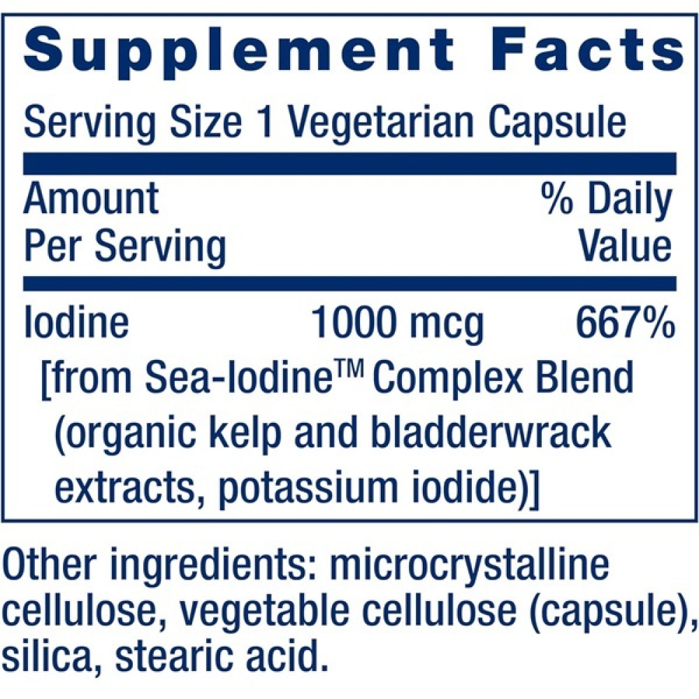 Мікроелемент Йод Life Extension Sea-Iodine 1000 mcg 60 Veg Caps