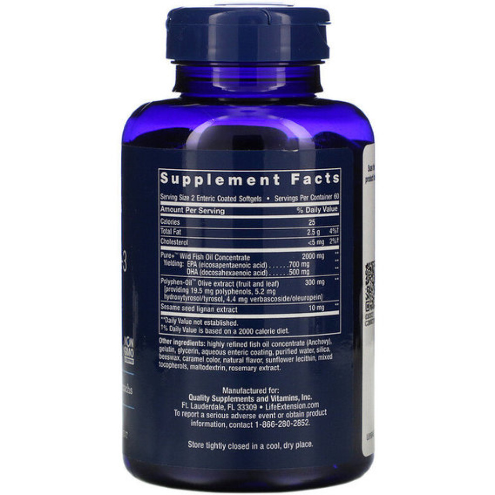Омега 3 Life Extension Super Omega-3 120 Softgels LEX-19841