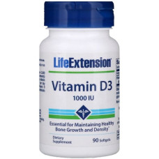 Вітамін D Life Extension Vitamin D3 1000 IU 90 Softgels LEX-17539